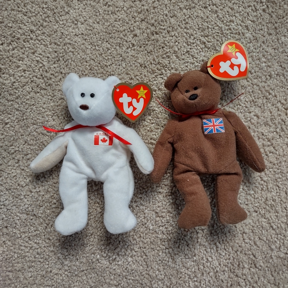 Ty Teenie Beanie Babies Maple and Britannia the Bear